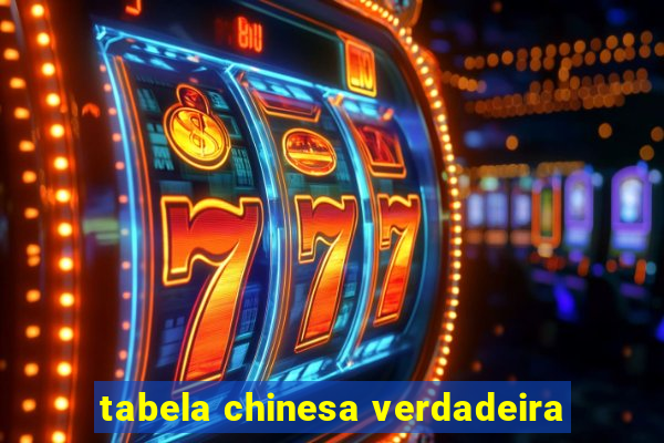 tabela chinesa verdadeira